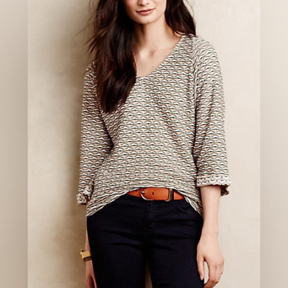 Anthropologie Postmark Top Geometric Pattern Small